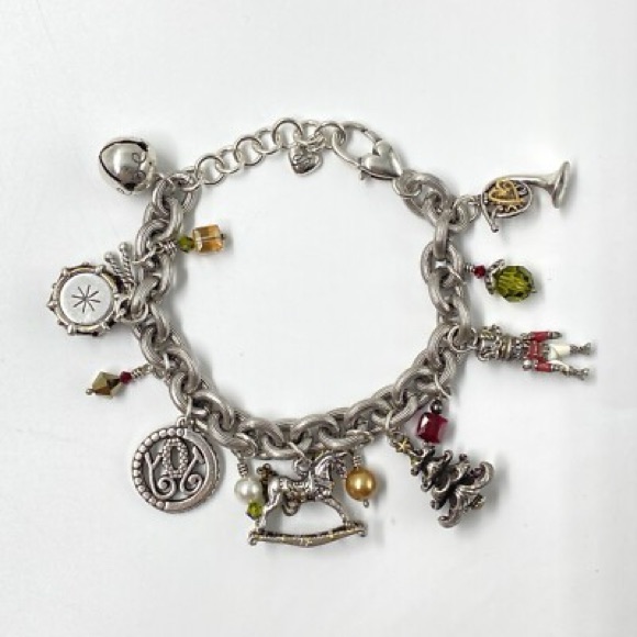 Brighton Retired Christmas Charm Silver Bracelet